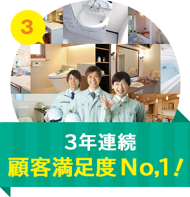 3年連続 顧客満足度No,1!