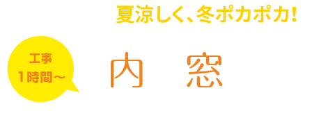 窓を替えて、夏涼しく、冬ポカポカ！ 工事１時間～　内窓（二重窓）