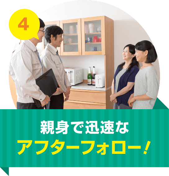 親身で迅速なアフターフォロー！